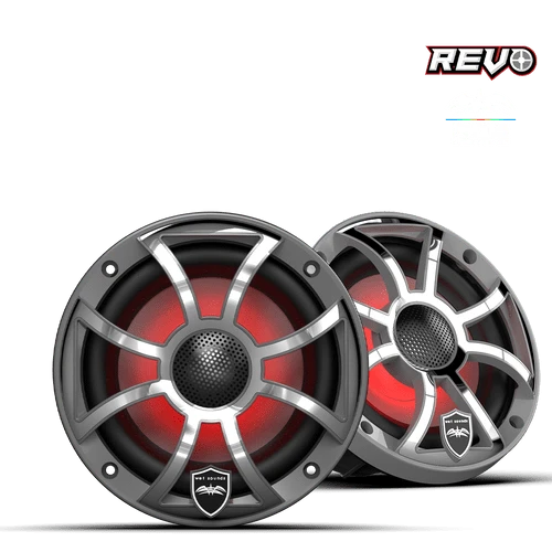 WET SOUNDS REVO 6 XS-S V3 | REVO Series 6.5-inch High-Output Component Style Coaxial Speakers w/ XS-Silver RGB Grilles - Twin Screws Marine Service