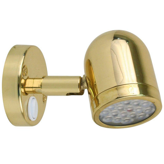 Scandvik LED Brass Reading Light - 10-30V [19052P] - Twin Screws Marine Service