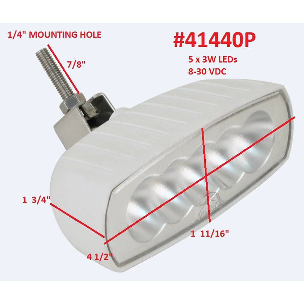Scandvik Bracket Mount LED Spreader Light - White [41440P] - Twin Screws Marine Service
