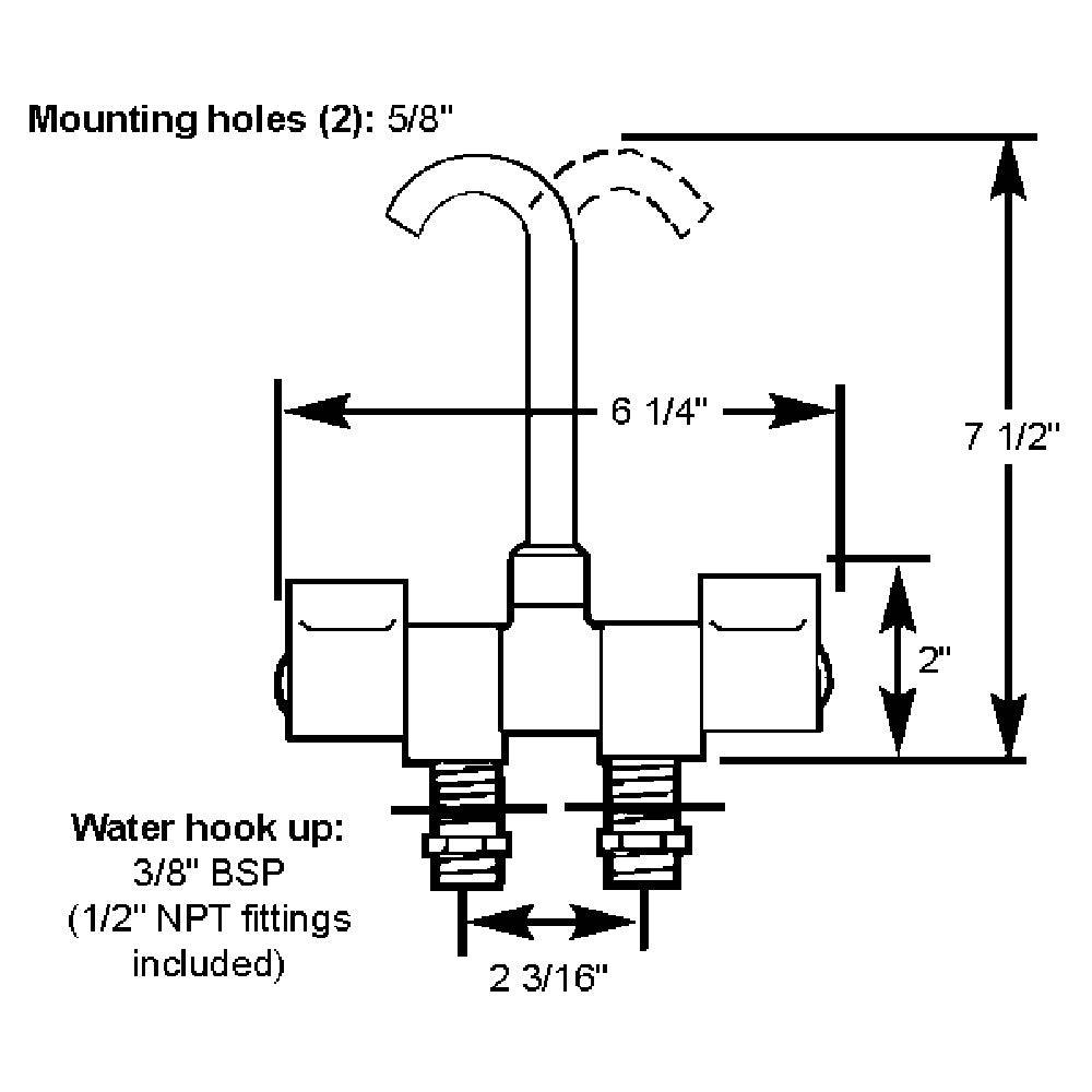 Scandvik Chrome Folding Spout Mixer [10474P] - Twin Screws Marine Service