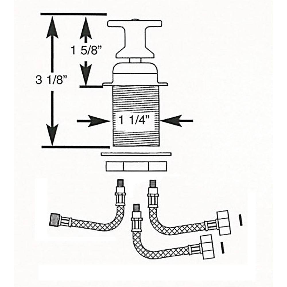 Scandvik T-Handle Shower Mixer Control [10617P] - Twin Screws Marine Service