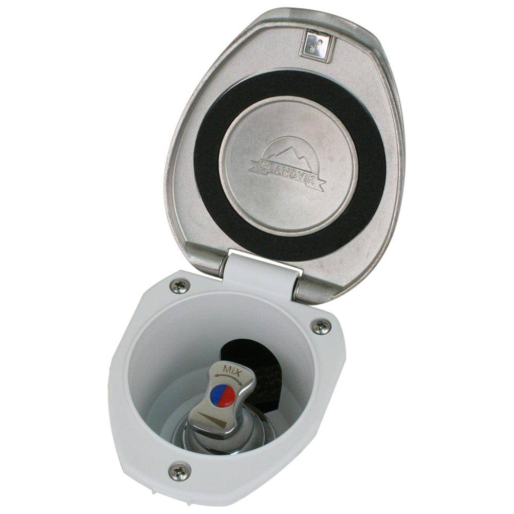 Scandvik Recessed T-Handle Mixing Valve - SS w/White Cup [12134] - Twin Screws Marine Service