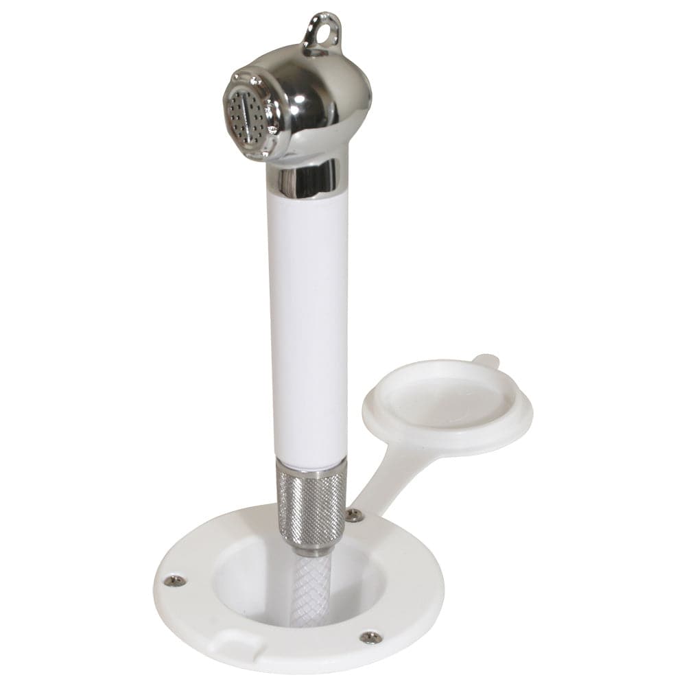 Scandvik Recessed Transom Shower w/6 Hose - White [10055P] - Twin Screws Marine Service