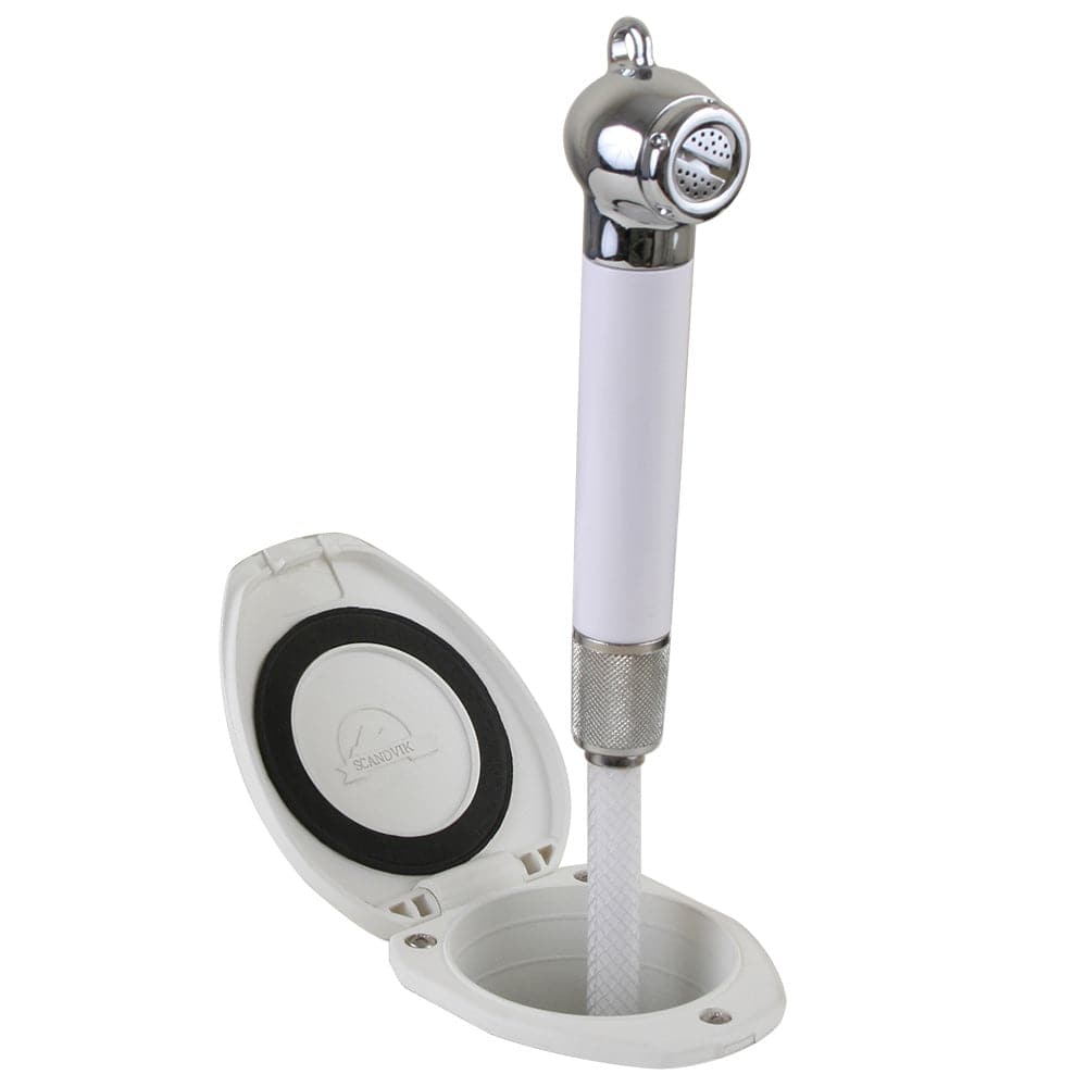 Scandvik Recessed Shower w/6 White Hose - Push-Button [12106P] - Twin Screws Marine Service