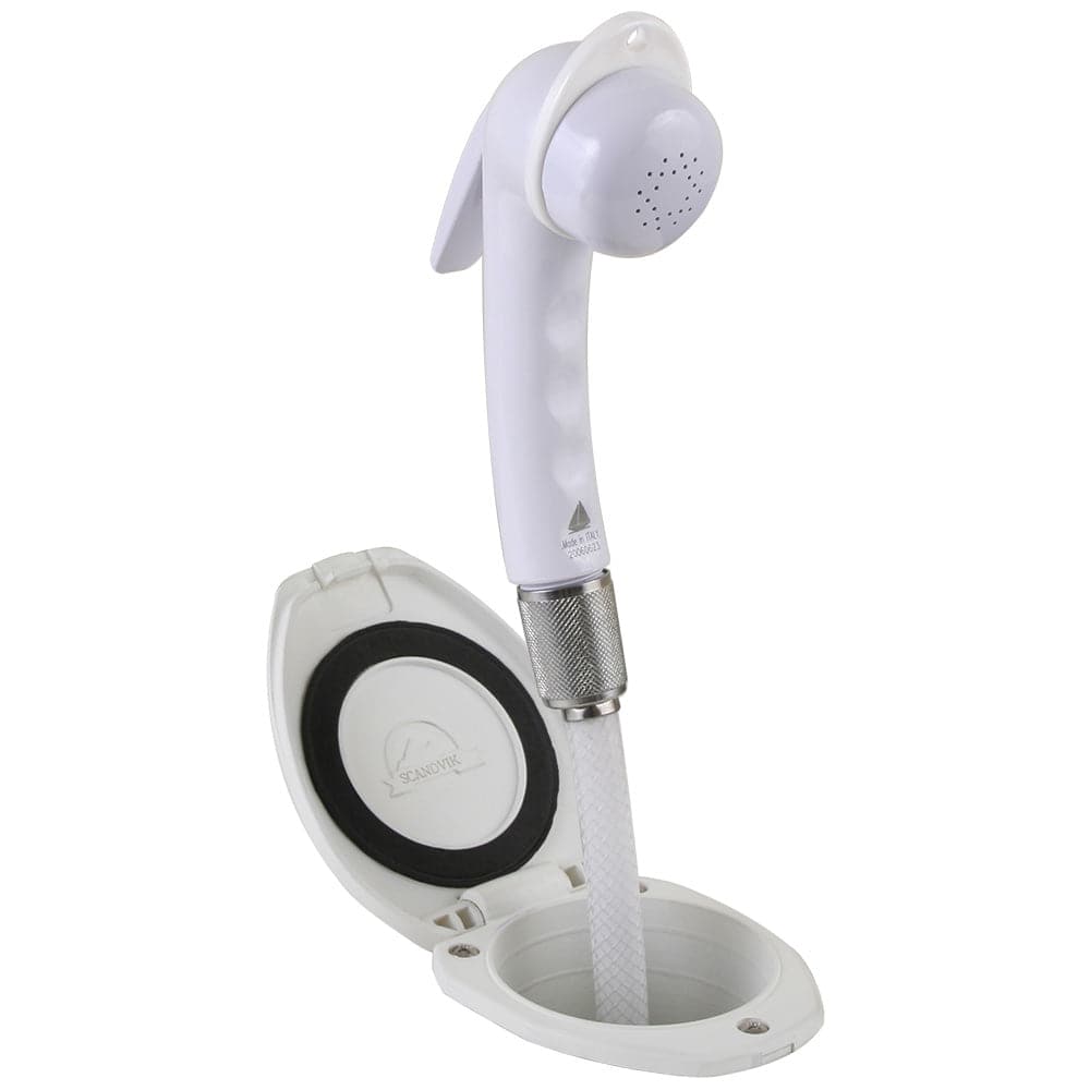 Scandvik Recessed Shower w/6 White Hose - Euro Trigger Sprayer [12107P] - Twin Screws Marine Service