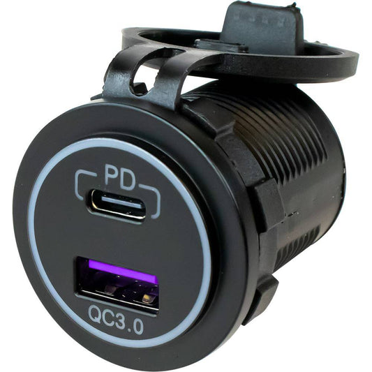 Sea-Dog USB 3.0  USB-C Power Socket w/Out Light [426510-1] - Twin Screws Marine Service