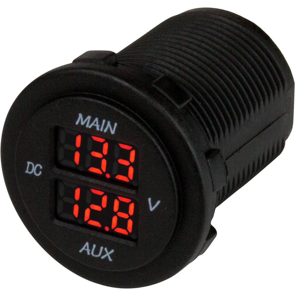 Sea-Dog Round Voltage Meter 5V-15VDC w/Rainbow Dial [421616-1] - Twin Screws Marine Service