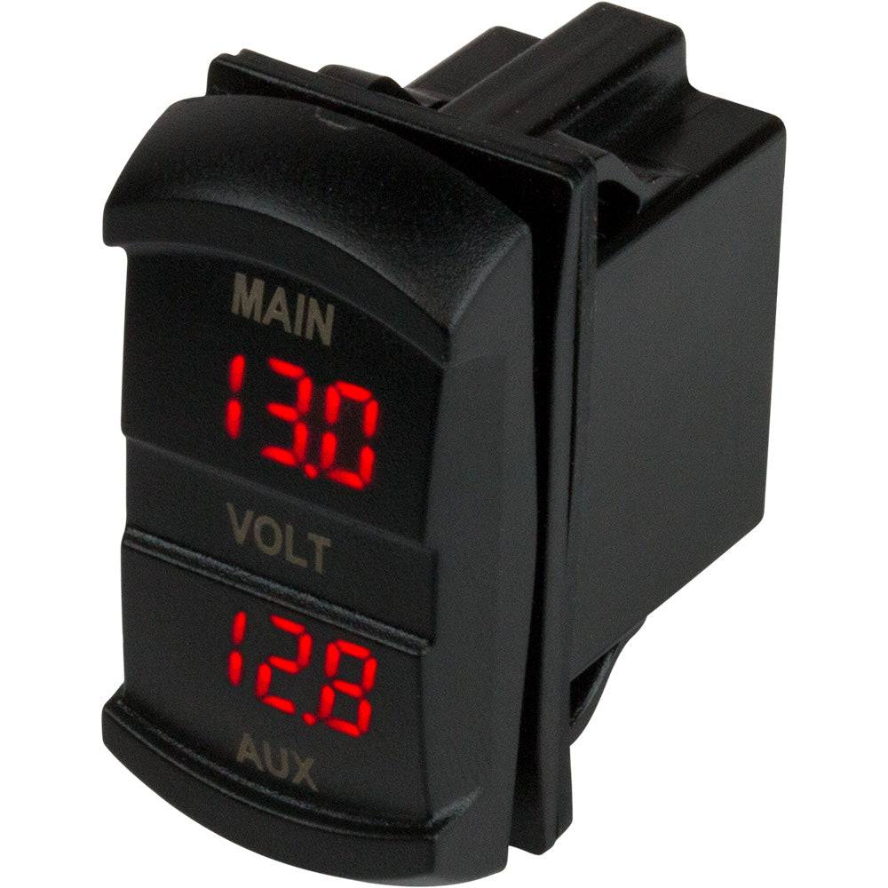 Sea-Dog Dual Volt Meter Rock Switch 10V-48VDC [421636-1] - Twin Screws Marine Service