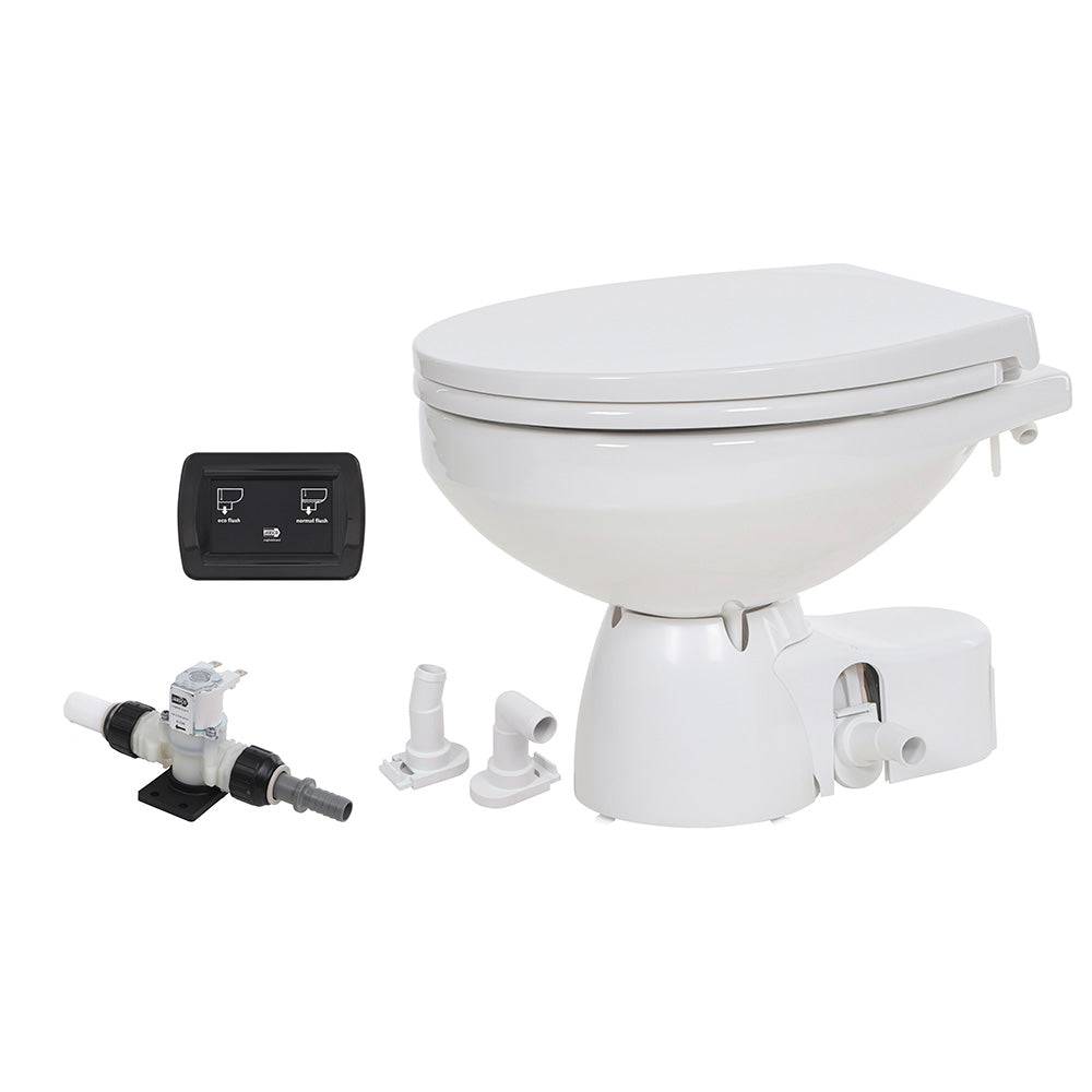Jabsco Quiet Flush E2 Fresh Water Toilet Regular Bowl - 12V  Soft Close Lid [38045-4192RSP] - Twin Screws Marine Service