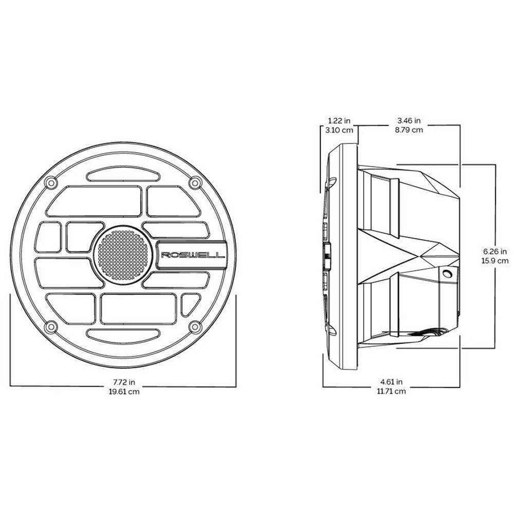 Roswell R Series 6.5 Marine Speakers - Anthracite Grille - 60W RMS  120W Peak Power [C920-1902] - Twin Screws Marine Service