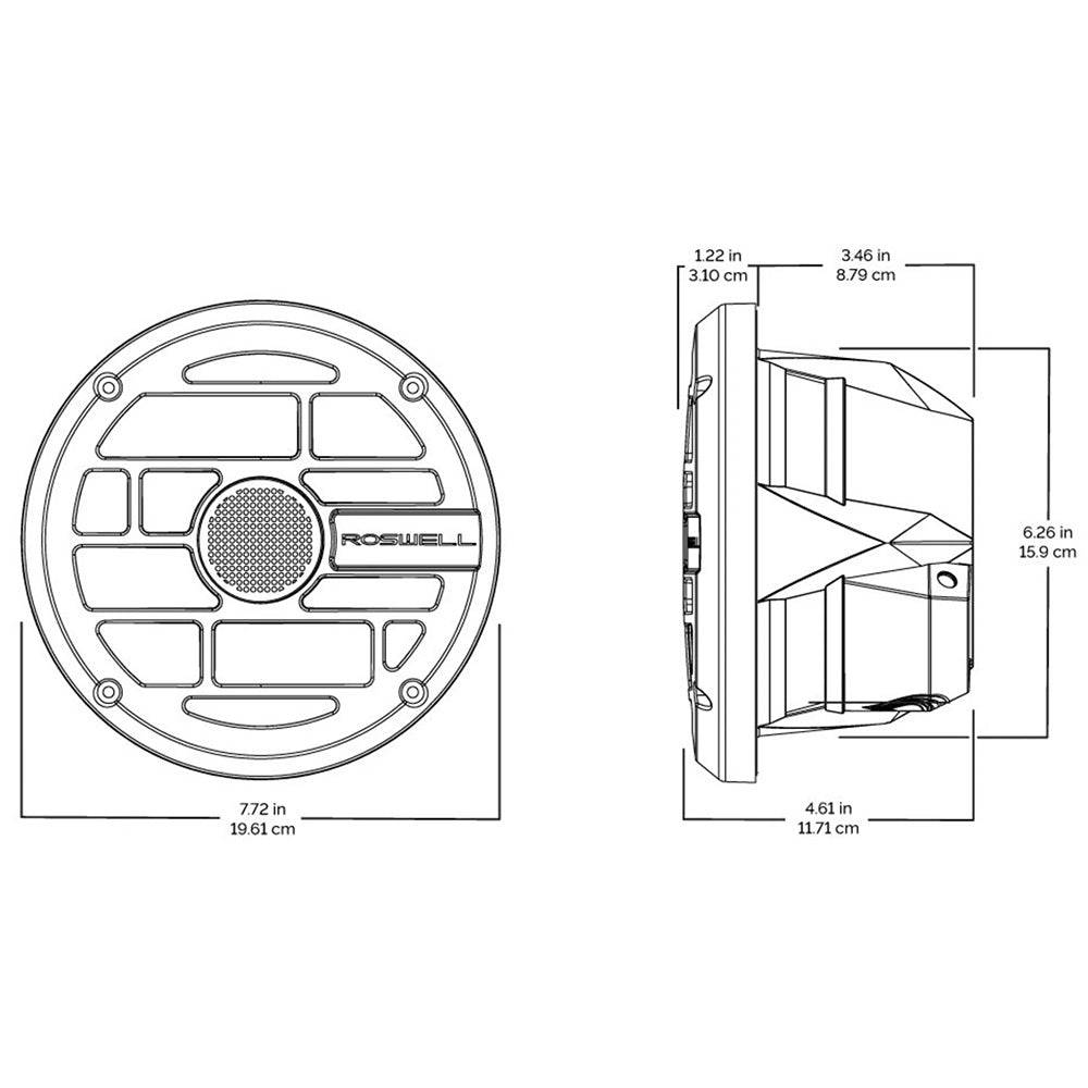 Roswell R Series 7.7 Marine Speakers - Anthracite Grille - 80W RMS  160W Peak Power [C920-1912] - Twin Screws Marine Service