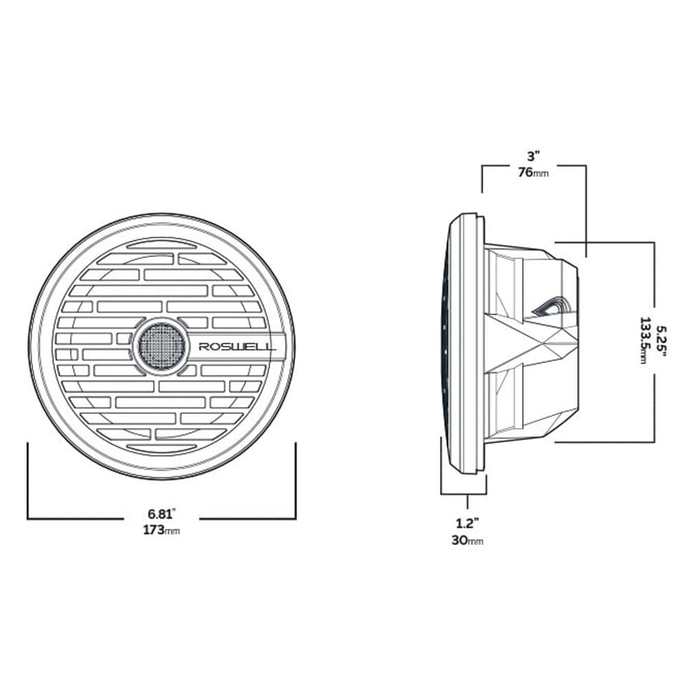 Roswell R1 6.5 Marine Speakers - White - 80W RMS  160W Peak Power [C920-1600] - Twin Screws Marine Service