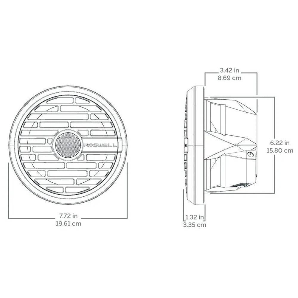 Roswell R1 7.7 Marine Speakers - White - 90W RMS  180W Peak Power [C920-21140] - Twin Screws Marine Service