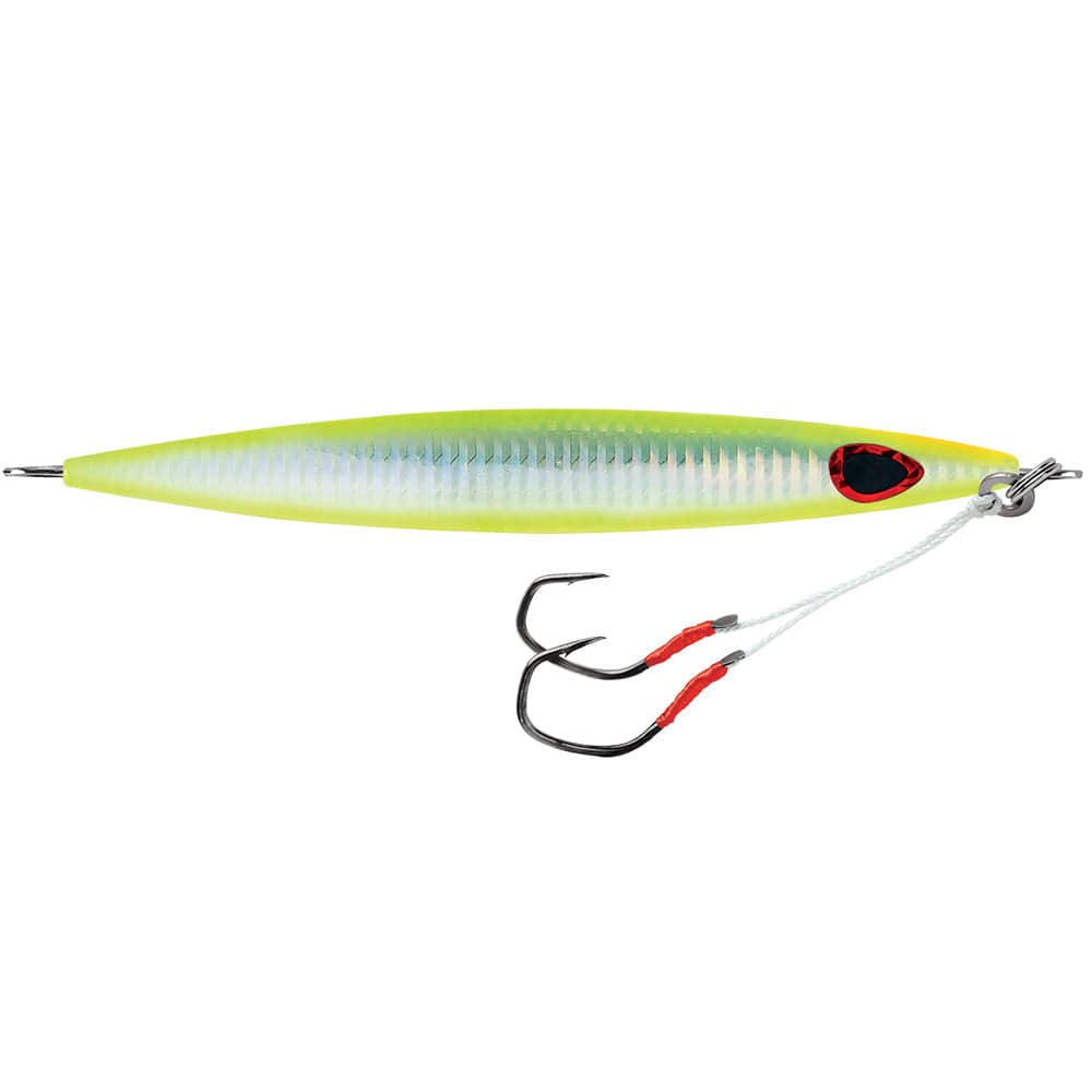Williamson Kensaki 220 Jig - 6.75" - 7.75oz - UV Chartreuse Glow Zebra [KSJ220UVCGZ] - Twin Screws Marine Service