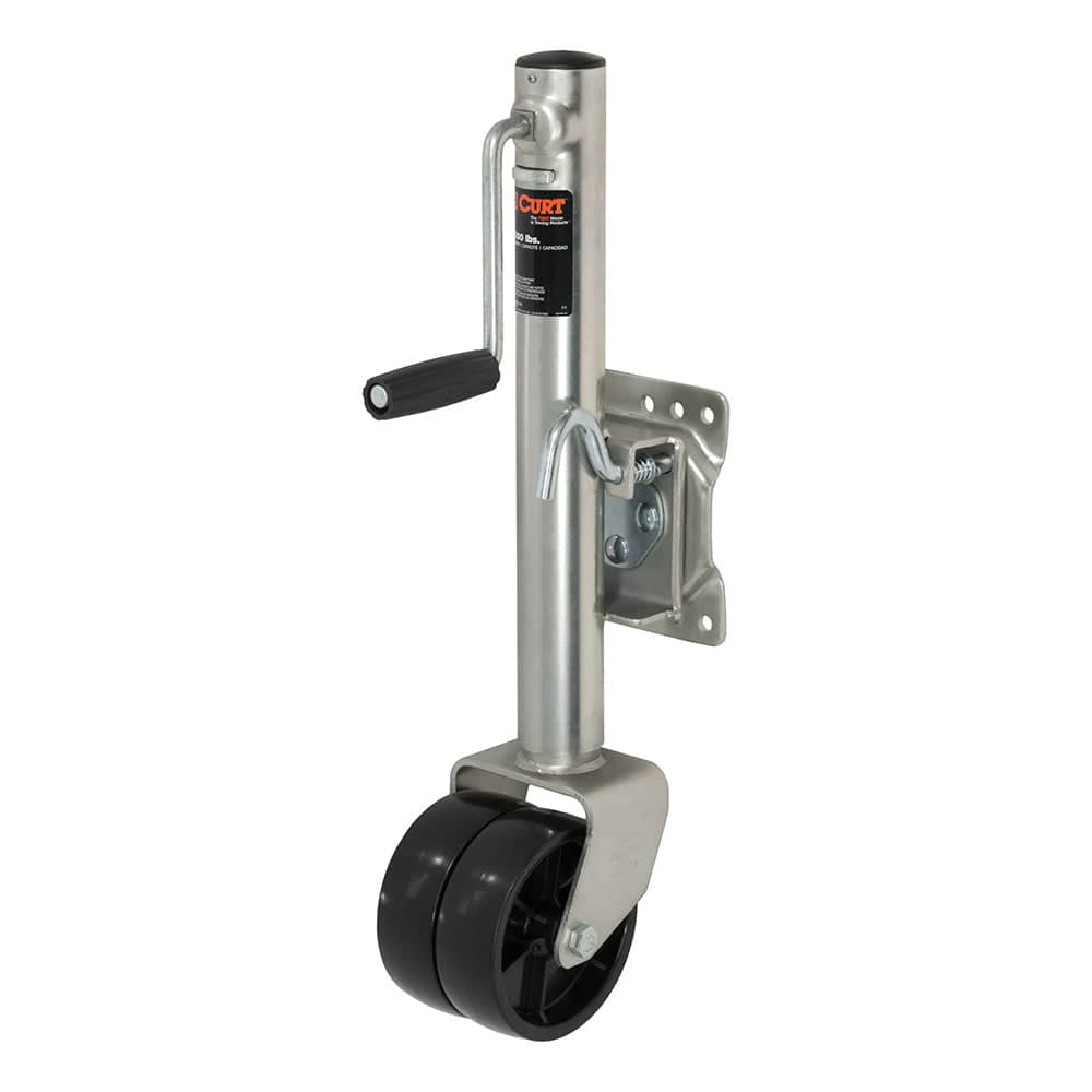 CURT Marine Jack w/Dual 6 Wheel - 1,500 lbs - Adjust Vertically 10" [28156] - Twin Screws Marine Service