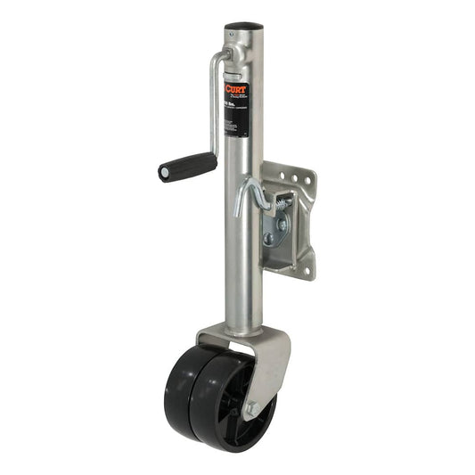 CURT Marine Jack w/Dual 6 Wheel - 1,500 lbs - Adjust Vertically 10" [28156] - Twin Screws Marine Service