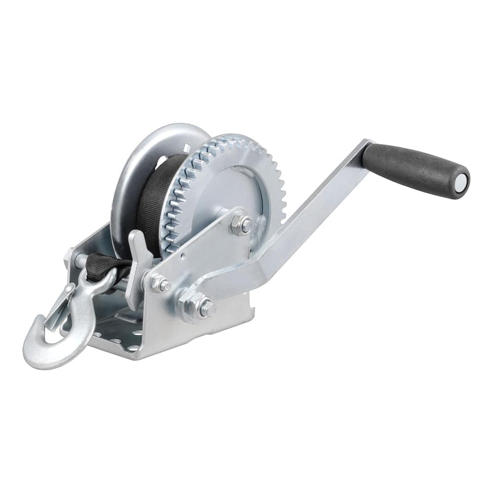 CURT Hand Crank 1400 lb. Winch w/20 Strap  7-1/2" Handle [29435] - Twin Screws Marine Service