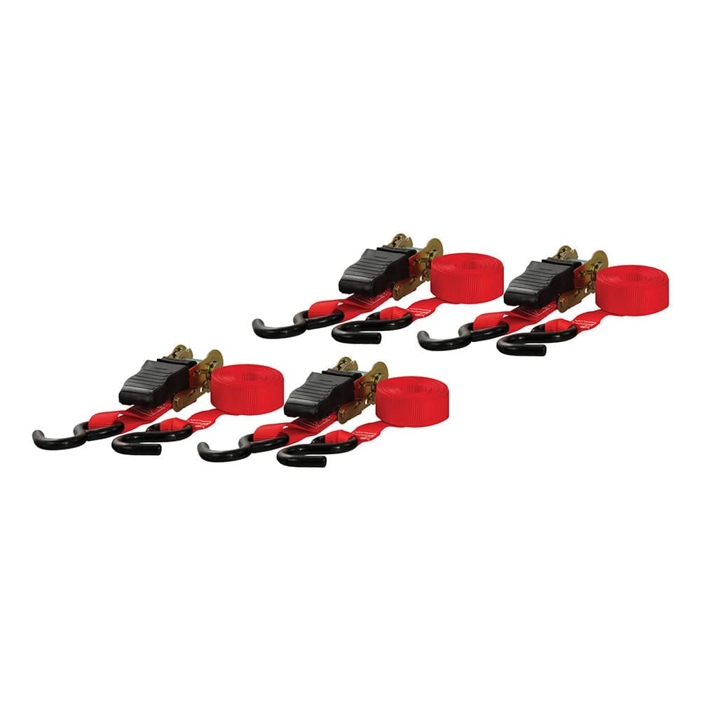 CURT 16 Red Cargo Straps w/"S" Hooks - 500 lbs - 4 Pack [83002] - Twin Screws Marine Service