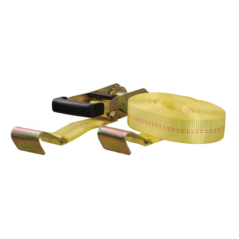 CURT 27 Yellow Cargo Strap w/Flat Hooks - 3,333 lbs [83048] - Twin Screws Marine Service