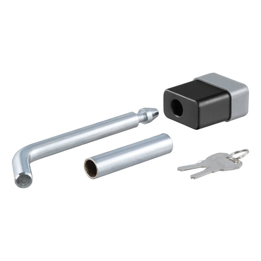 CURT 1/2" Hitch Lock w/5/8" Adapter - 1-1/4" or 2" Receiver - Deadbolt - Chrome [23024] - Twin Screws Marine Service