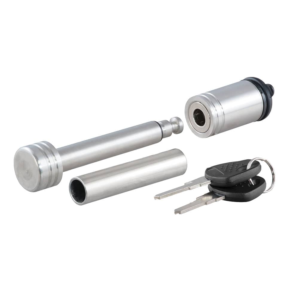 CURT 1/2" Hitch Lock w/5/8" Adapter - 1-1/4" or 2" Receiver - Barbell- Stainless Steel [23517] - Twin Screws Marine Service