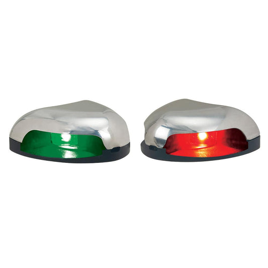 Perko Red/Green Horizontal Mount Side Light - Pair - Stainless Steel [0626DP0STS] - Twin Screws Marine Service