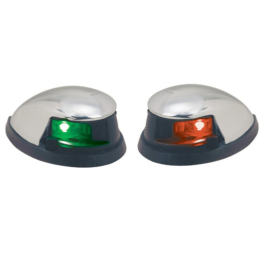 Perko Red/Green Horizontal Mount Side Lights - Pair - Chrome Plated Zinc [0648DP0CHR] - Twin Screws Marine Service