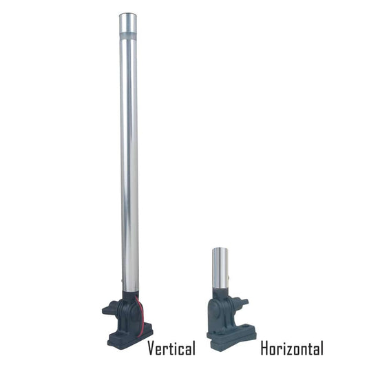 Perko 24" Folding Mount Pole Light - White All Round Light [1670DP2ALU] - Twin Screws Marine Service