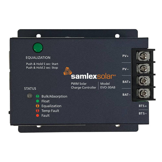 Samlex Solar Charge Controller - 12/24 PWM - 30 AMP [EVO-30AB] - Twin Screws Marine Service