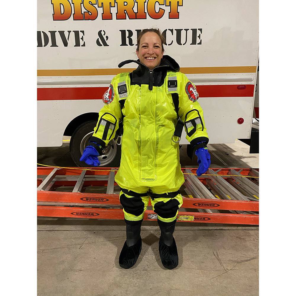 First Watch RS-1005 Ice Rescue Suit - Hi-Vis Yellow - S/M (Built to Fit 46-58) [RS-1005-HV-M] - Twin Screws Marine Service