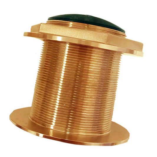 Echonautics Bronze Low-Profile Thru-Hull Medium-Frequency CHIRP Transducer - 1kW, 18 Tilt, 85-135kHz [BT87M1KW-18] - Twin Screws Marine Service