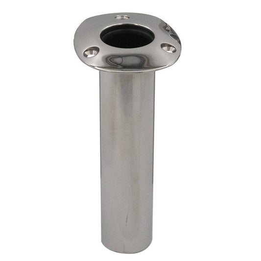 C.E. Smith 70 Series Standard Flush Mount Rod Holder - 0 Degree - Stainless Steel - Gimbal Bar Bottom - Black Liner [536700] - Twin Screws Marine Service