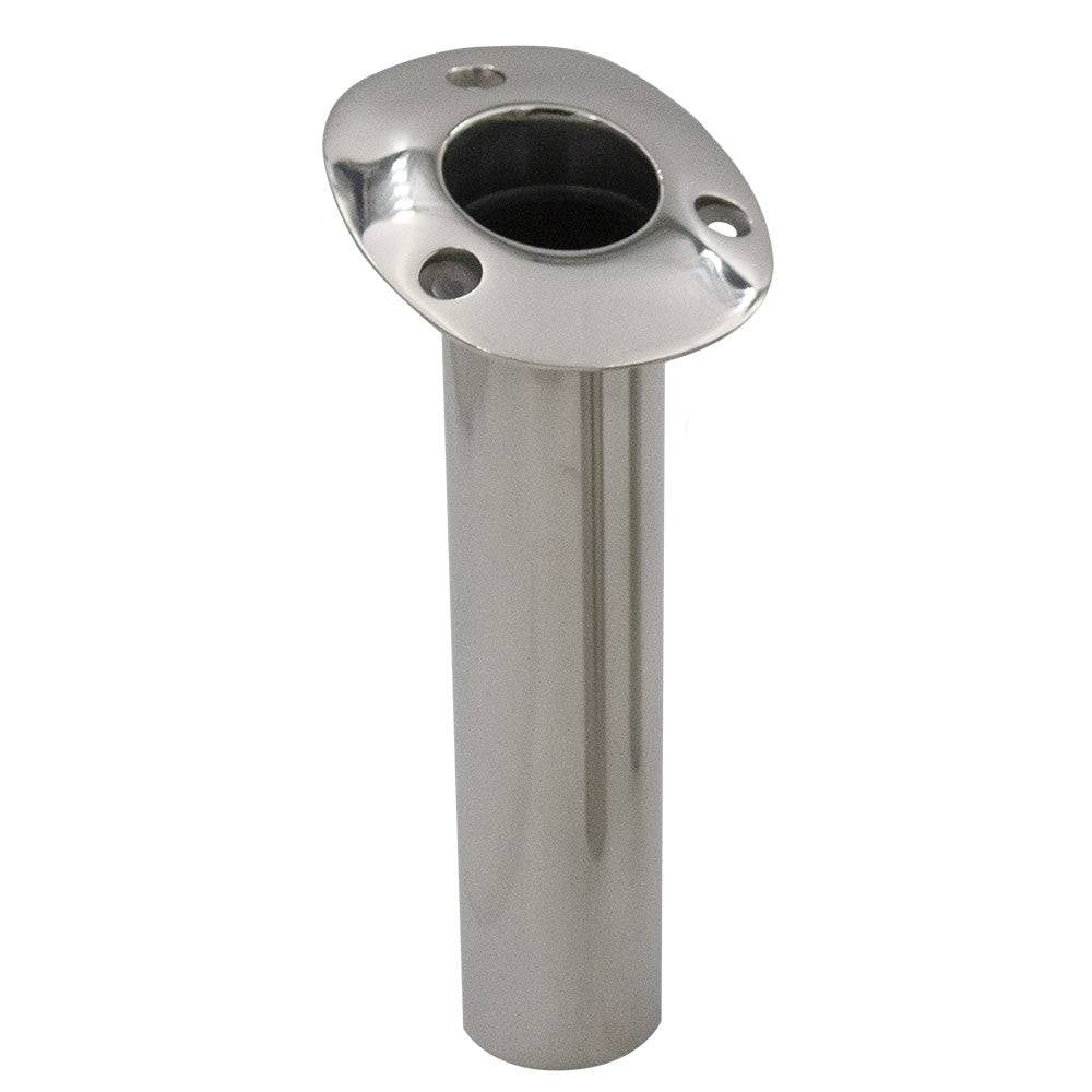 C.E. Smith 70 Series Standard Flush Mount Rod Holder - 15 Degree - Stainless Steel - Cast Bottom - Black Liner [536710C] - Twin Screws Marine Service