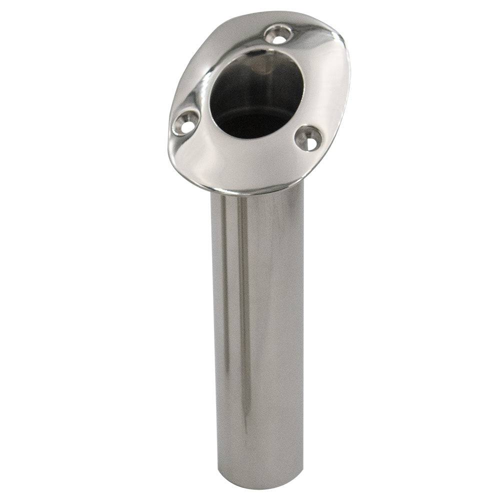 C.E. Smith 80 Series Standard Flush Mount Rod Holder - 30 Degree - Stainless Steel - Cast Bottom - Black Liner [536820C] - Twin Screws Marine Service