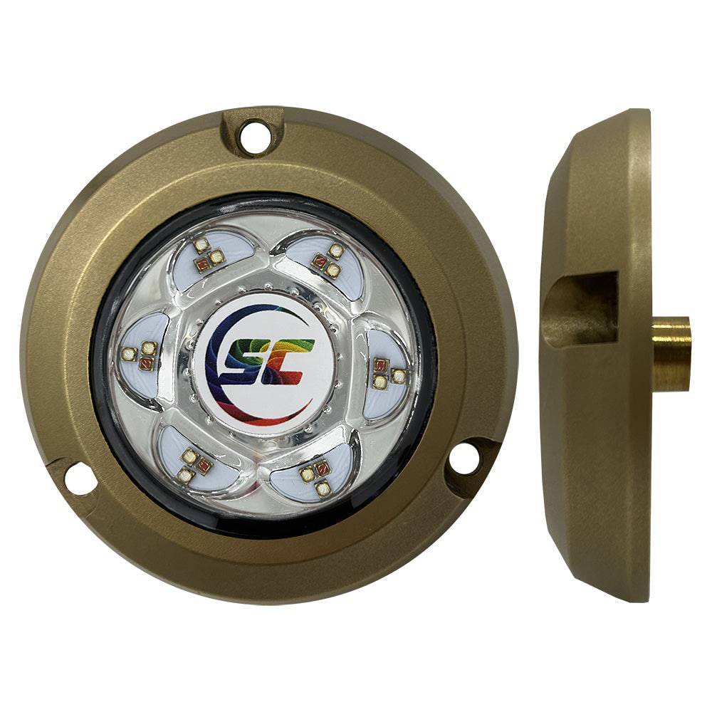 Shadow-Caster SC2 Series Bronze Surface Mount Underwater Light - Full-Color [SC2-CC-BZSM] - Twin Screws Marine Service