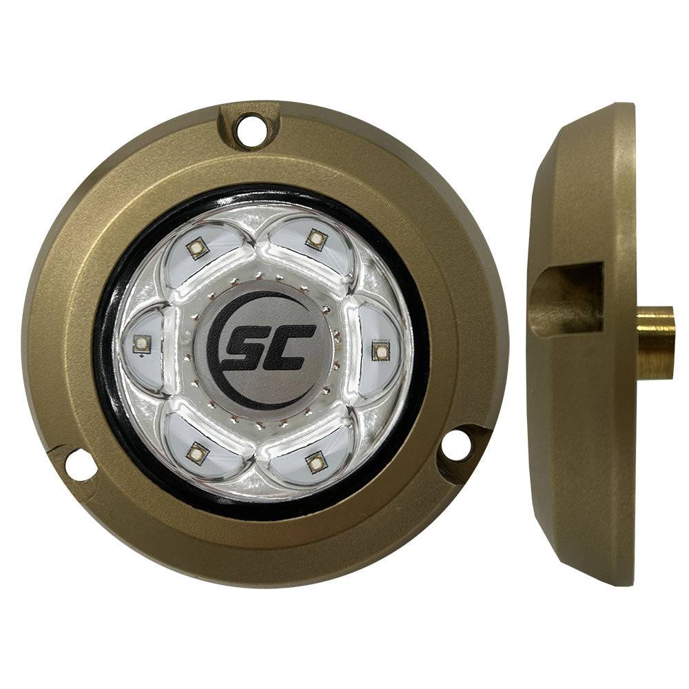 Shadow-Caster SC2 Series Bronze Surface Mount Underwater Light - Great White [SC2-GW-BZSM] - Twin Screws Marine Service