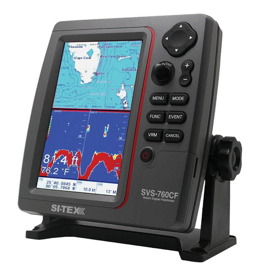 SI-TEX GPS Dual Frequency 600W Sonar System - 7 Color LCD w/Internal  External GPS Antenna  C-MAP 4D Card [SVS-760CF+] - Twin Screws Marine Service