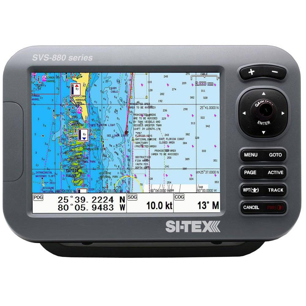 SI-TEX GPS Chart-Dual Frequency 600W Sonar System - 8 Color LCD w/Internal  External GPS Antenna  C-MAP 4D Card [SVS-880CFE+] - Twin Screws Marine Service