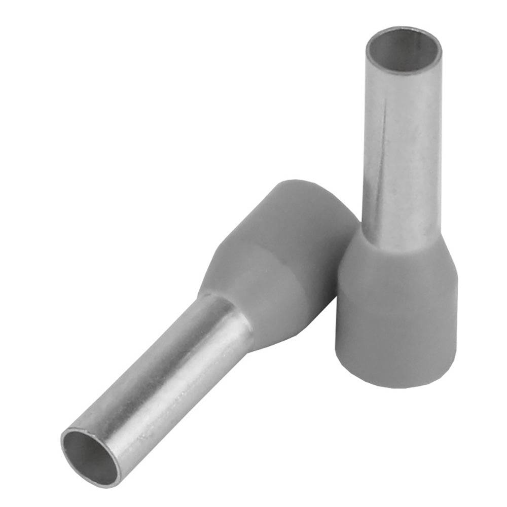Pacer Grey 12 AWG Wire Ferrule - 10mm Length - 25 Pack [TFRL12-10MM-25] - Twin Screws Marine Service
