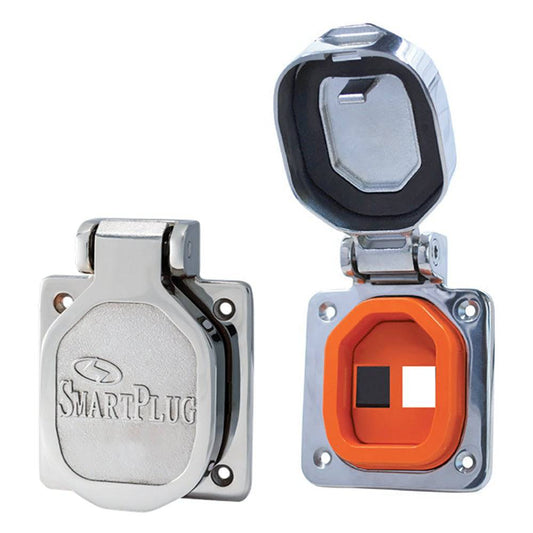 SmartPlug Data Port Case/Inlet Only - 316 SS Cover w/One Blank Plug  One Open Port [BDBSS] - Twin Screws Marine Service