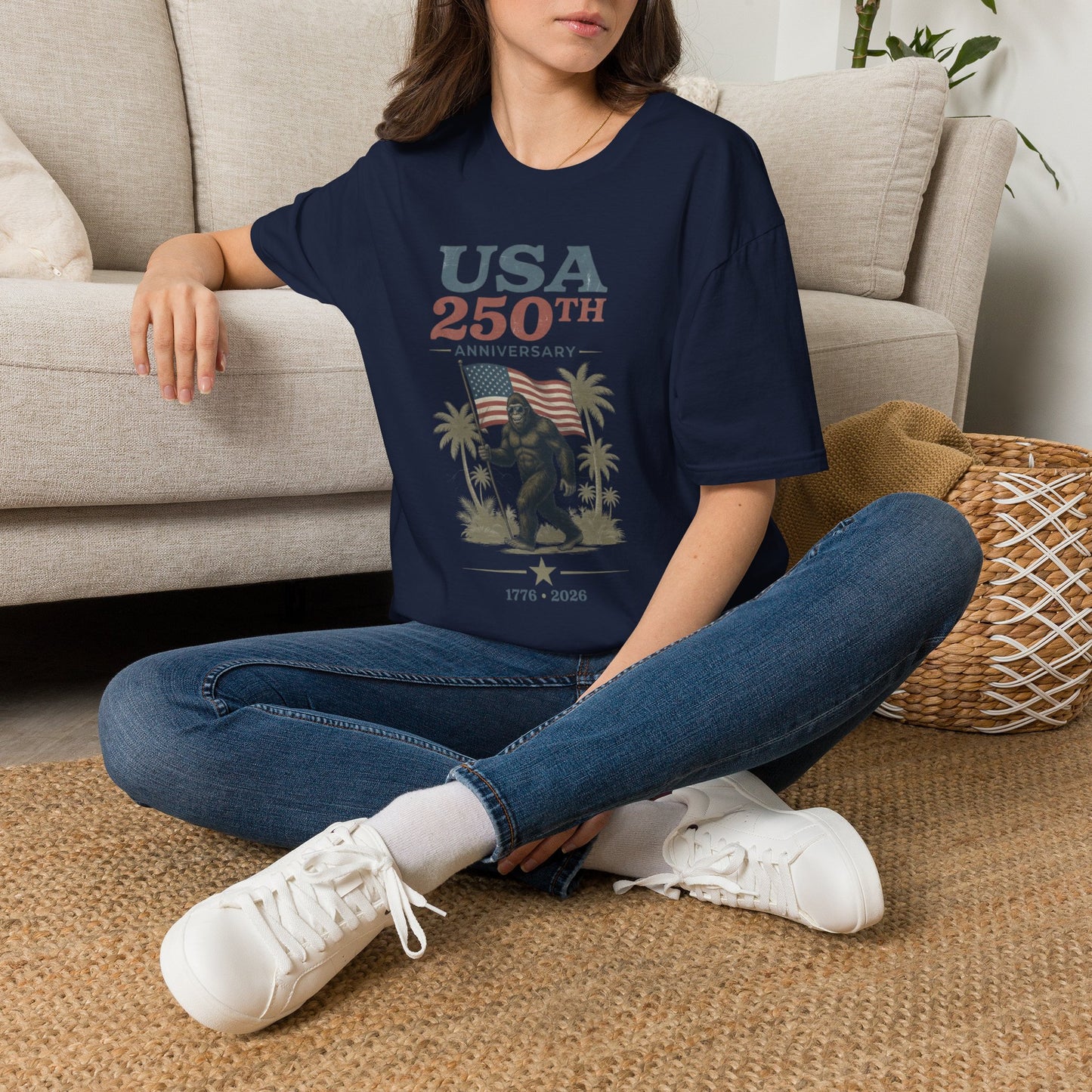 USA 250th Anniversary T-Shirt — Patriotic American Flag Celebration Tee