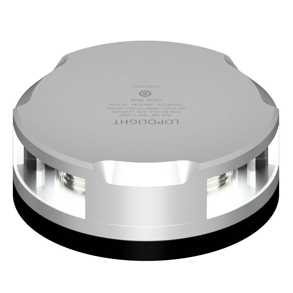 Lopolight 360-Degree Anchor Light - 2NM - Silver Housing w/FB Base [201-012-FB] - Twin Screws Marine Service