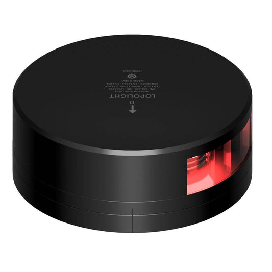 Lopolight Red Port Light - 2NM - Black Housing w/FB Base [301-009-FB-B] - Twin Screws Marine Service
