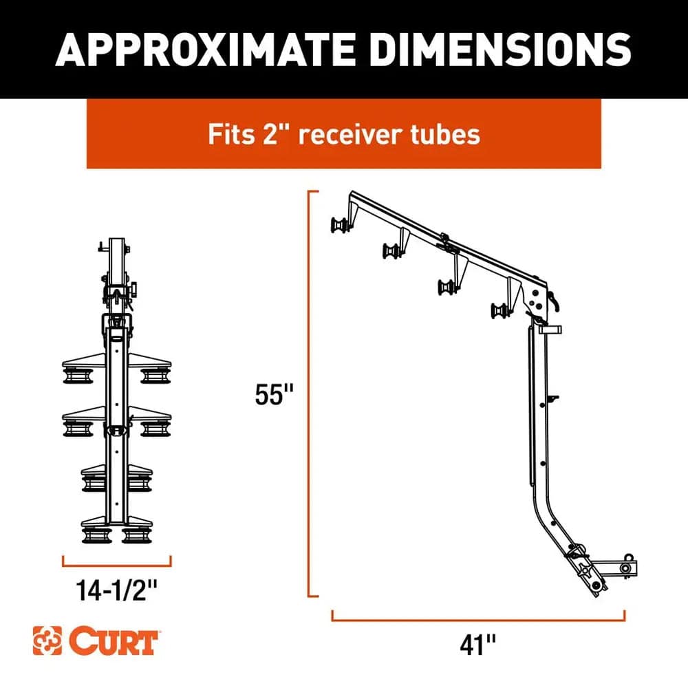 CURT ActiveLink Ultra Series Bike Rack - 4 Bikes Up to 180 lbs [18412] - Twin Screws Marine Service