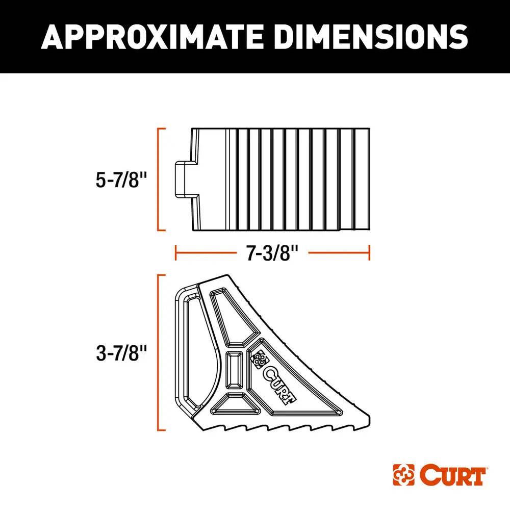 CURT HD Rubber Wheel Chock w/Handle  Single Trailer Mount [22803] - Twin Screws Marine Service