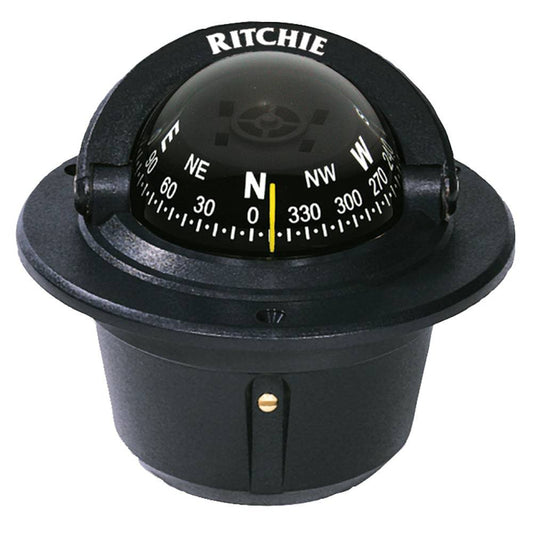 Ritchie F-50 Explorer Compass - Flush Mount - Black [F-50] - Twin Screws Marine Service