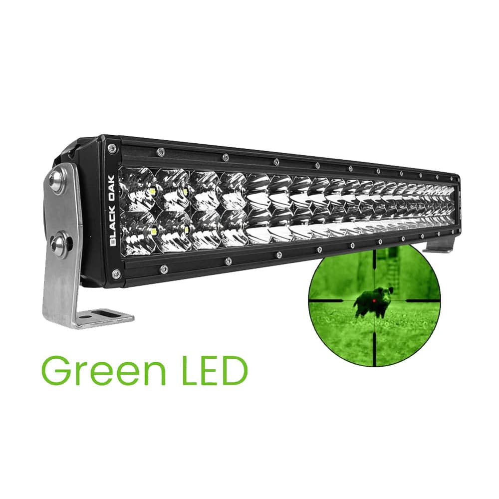 Black Oak Curved Double Row Combo Green Hog Hunting 20" Pro Series 3.0 LED Light Bar [20CG-D3OS] - Twin Screws Marine Service