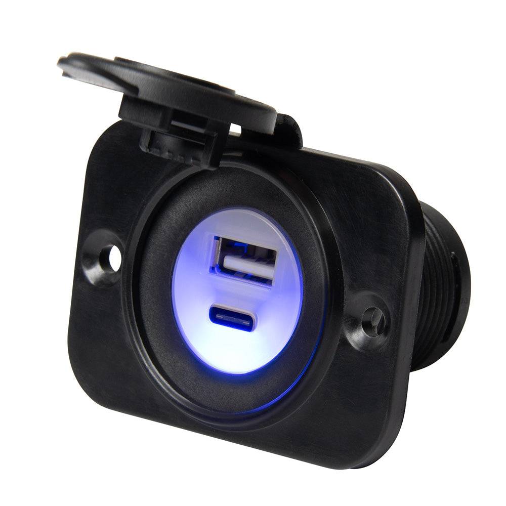 Marinco Sealink Dual USB-A/C Combo Charger [12VDUSBAC] - Twin Screws Marine Service