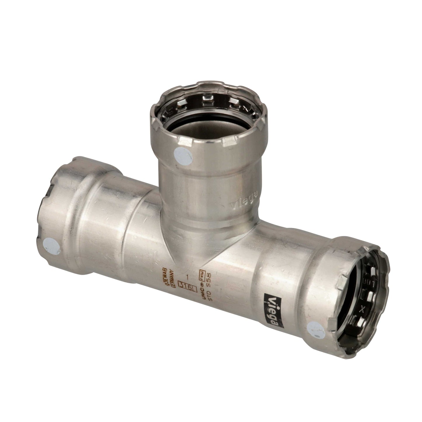 Viega MegaPress 316 FKM Tee - 1/2" x 1/2" x 1/2" [91600] - Twin Screws Marine Service