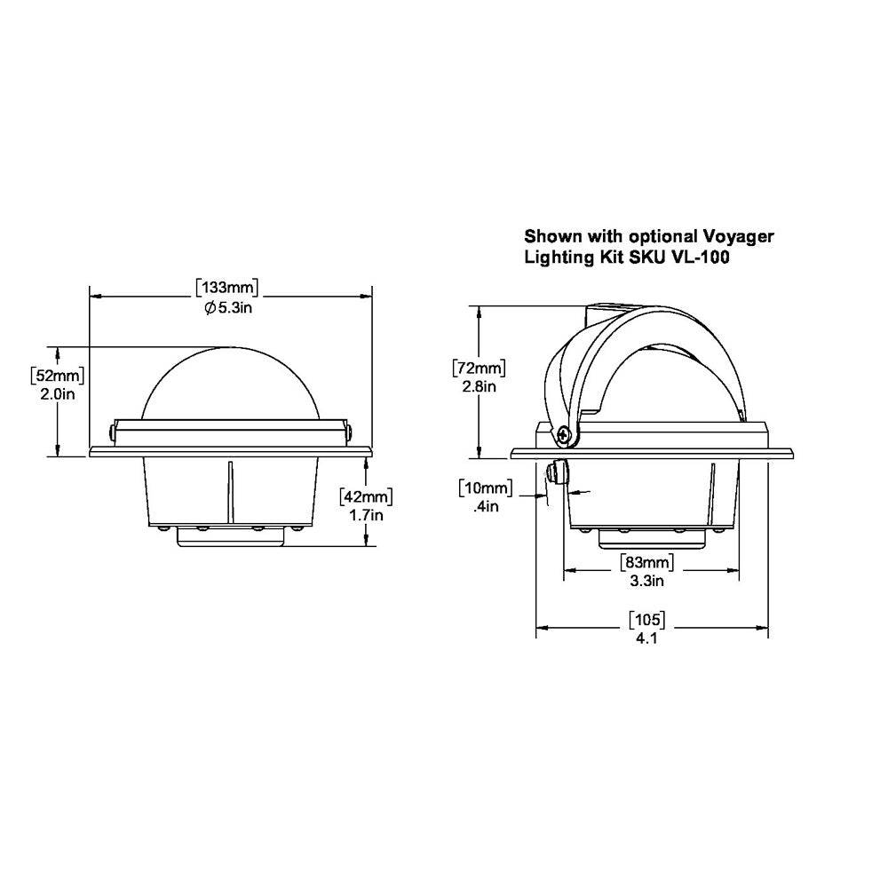 Ritchie RU-90 Voyager Compass - Flush Mount - Black [RU-90] - Twin Screws Marine Service